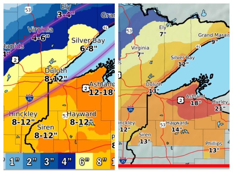 Updated Snowfall Forecast Tonight Through Wednesday