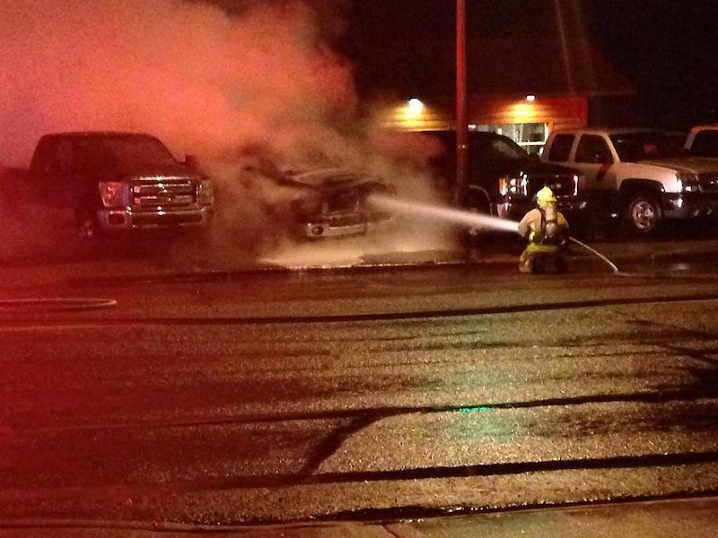 Fire Extinguished Overnight in Rice Lake Car Dealership Parking Lot
