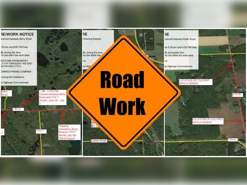 Multiple Road Closure Notifications Issued For Washburn County