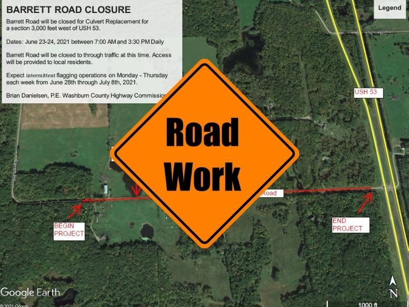 Road Closure Notification For Culvert Pipe Replacements On Barrett Road