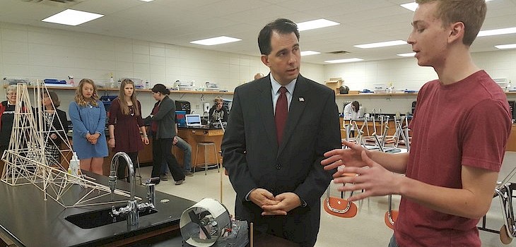 Governor Walker Visits Shell Lake School
