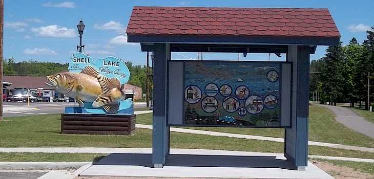 Shell Lake Installs Kiosk as Part of Phase One of Town Improvements