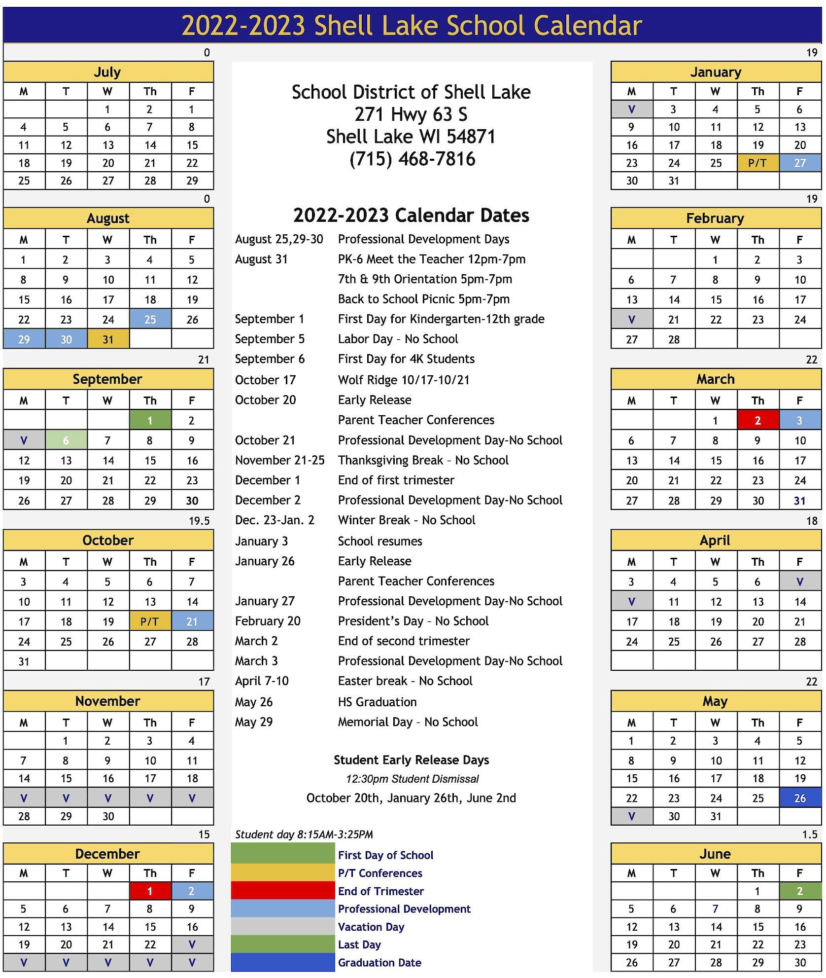 2022-2023 School Calendar Included In This Week’s Shell Lake Laker News ...