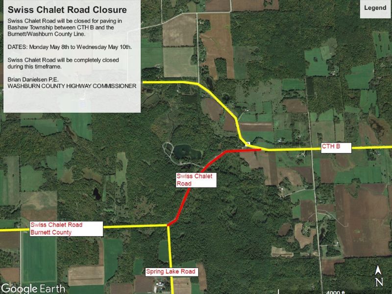 Road Closure Notification For Swiss Chalet Road In Bashaw Township