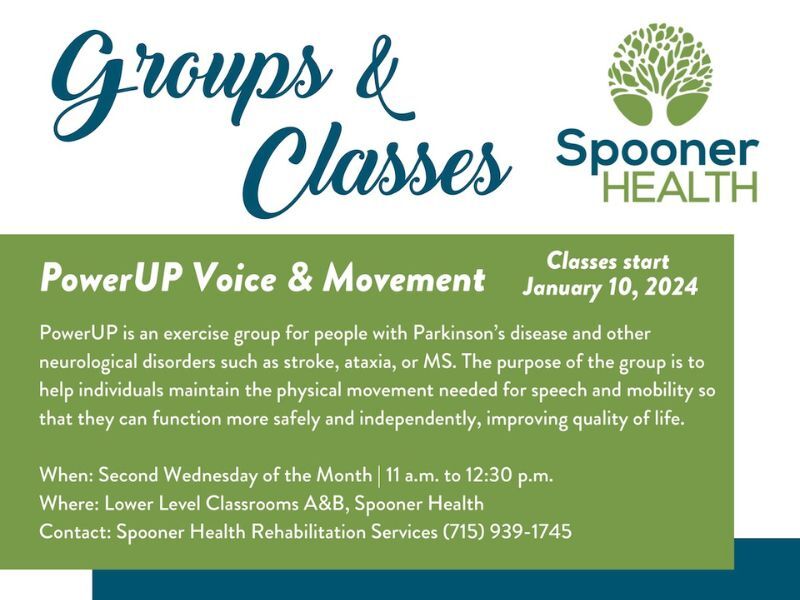 Spooner Health’s PowerUP Voice & Movement Group Begins January 10