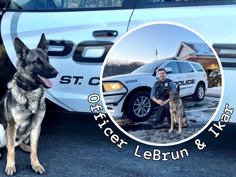 St. Croix Falls Police Officer Micah LeBrun Introduced His New K9 Partner, Ikar, On The Kirk Anderson Show