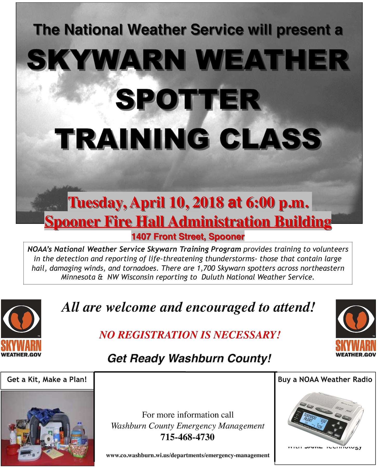 Skywarn Weather Spotter Training Class Scheduled in Spooner Recent