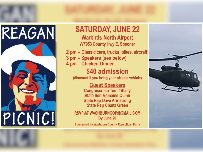 Washburn County GOP To Host Reagan Picnic Celebration