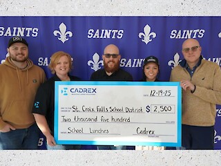Cadrex Manufacturing Donates $2,500 To Help St. Croix Falls Students Pay Off Lunch Balances Article Image
