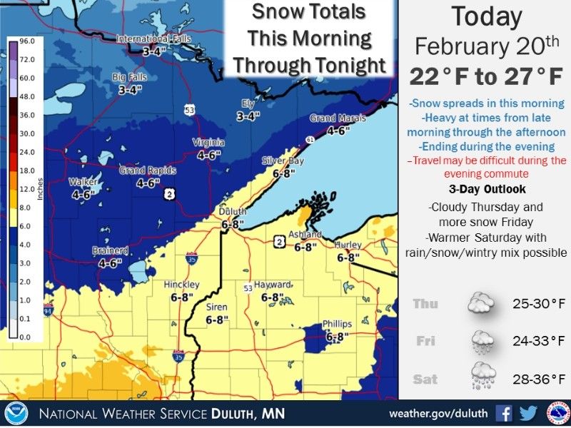 Situation Report: Winter Storm Snow Totals Today